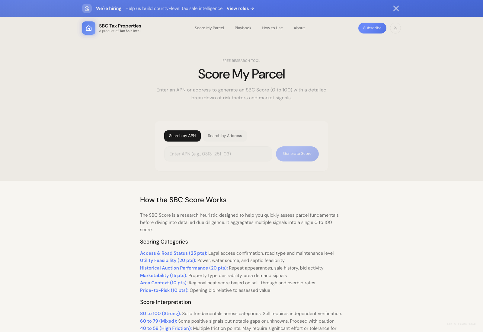 TAX SALE INTEL process